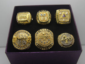 6pcs/set 2000 2001 2002 2009 2010 2016 Los Angeles Basketball World Championship Ring