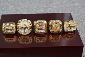 6pcs/set 2000 2001 2002 2009 2010 2016 Los Angeles Basketball World Championship Ring